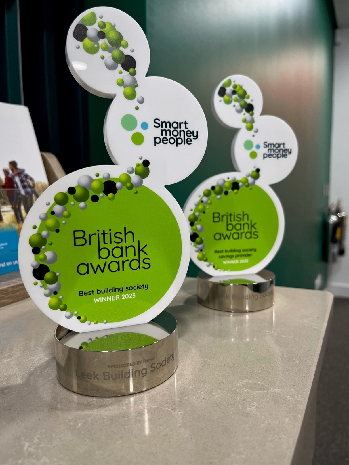 Best Building Society and Best Building Society Savings Provider trophies