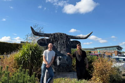 Highland Cow Sculpture Unveiled at Salop Leisure