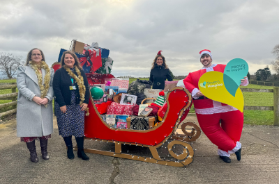 A sleigh load of donations from staff at Morris