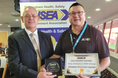 ARH's Health, Safety & Environmental Manager Tony Kempton receives Member Spotlight Award at the BHSEA Member Awards 2023