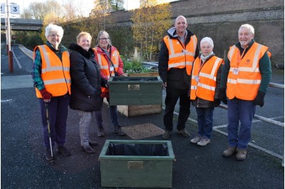 Telford College construction students make planters for Wellington railway station